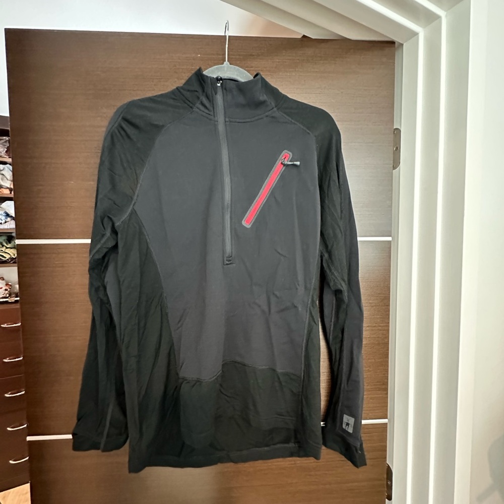 Smartwool Merino 1/2 Zip Performance Baselayer – Black (Size M)